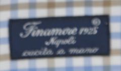 Finamore Napoli White Check Cotton Blend Shirt - Slim - (945) - Parent