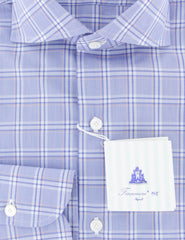 Finamore Napoli Light Blue Check Cotton Shirt - Slim - (757) - Parent