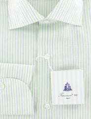 Finamore Napoli White Striped Cotton Blend Shirt - Slim - (944) - Parent