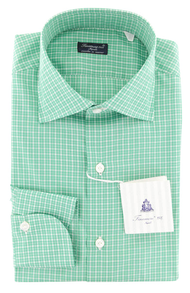 Finamore Napoli Green Check  Cotton Shirt - Slim - (753) - Parent
