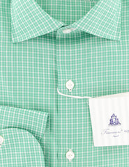 Finamore Napoli Green Check  Cotton Shirt - Slim - (753) - Parent