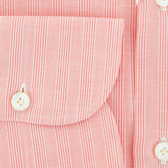 Finamore Napoli Pink Striped Linen Shirt - Slim - (902) - Parent