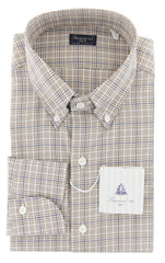 Finamore Napoli Brown Check Cotton Shirt - Slim - (752) - Parent