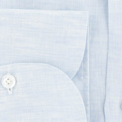 Finamore Napoli Light Blue  Solid  Linen Shirt - Slim - (903) - Parent