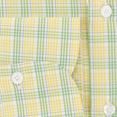 Finamore Napoli Yellow Check Cotton Shirt - Slim - (750) - Parent