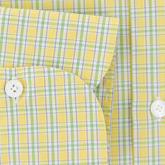Finamore Napoli Yellow Check Cotton Shirt - Slim - (751) - Parent