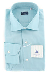 Finamore Napoli Turquoise Solid Shirt - Full - 16/41 - (FN825177)