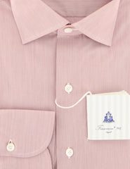 Finamore Napoli Burgundy Red Striped Cotton Shirt - Full - (QT) - Parent