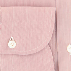 Finamore Napoli Burgundy Red Striped Cotton Shirt - Full - (QT) - Parent