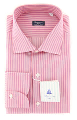 Finamore Napoli Pink Striped Shirt - Full - 16.5/42 - (FN881710)