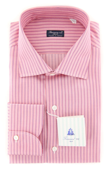 Finamore Napoli Pink Striped Shirt - Full - (FN881710) - Parent