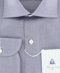 Finamore Napoli Gray Solid Shirt - Slim - (FN821176) - Parent