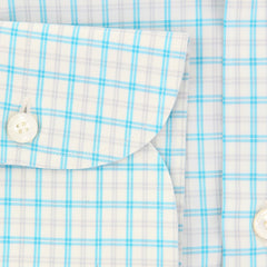 Finamore Napoli Turquoise Plaid Shirt - Full - (FN823174) - Parent