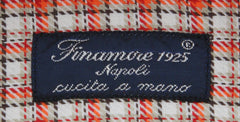 Finamore Napoli Orange Check Shirt - Slim - (FN828175) - Parent