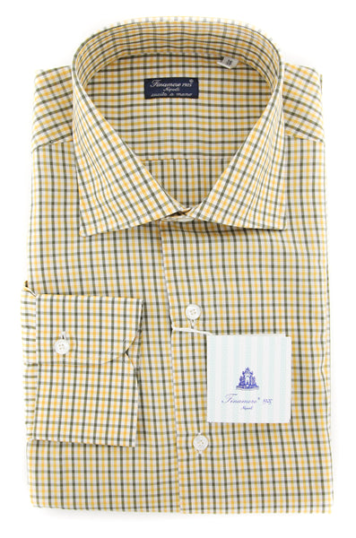 Finamore Napoli Yellow Plaid Shirt - Full - (FN825179) - Parent
