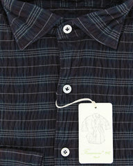 Finamore Napoli Burgundy Red Plaid Shirt - 16/41 - (26SEN01093603)