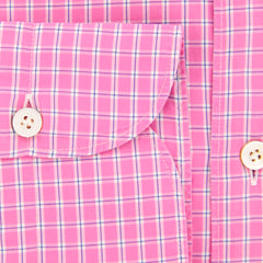 Finamore Napoli Pink Check Shirt - Extra Slim - (FN88173) - Parent