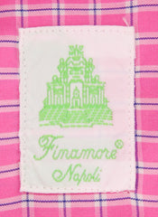 Finamore Napoli Pink Check Shirt - Extra Slim - (FN88173) - Parent
