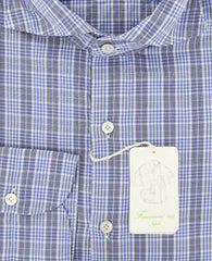 Finamore Napoli Blue Plaid Shirt - Extra Slim - 17/43 - (SEN98000201)