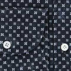 Finamore Napoli Navy Blue Foulard Shirt - Extra Slim - S/S - (SENX129)