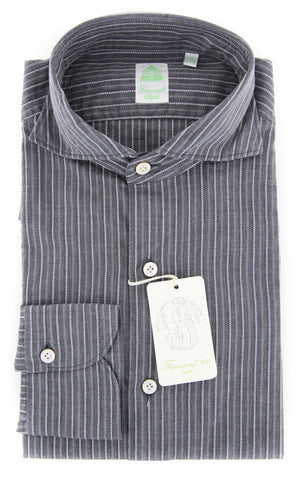 Finamore Napoli Charcoal Gray Shirt - Extra Slim
