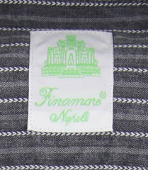 Finamore Napoli Charcoal Gray Striped Shirt - Extra Slim - (FNSHRTGYY6) - Parent