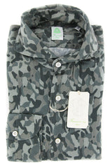 Finamore Napoli Camouflage Shirt - Extra Slim - 14.5/37 - (FN811481)