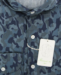 Finamore Napoli Blue Camouflage Shirt - Slim - (STP03SERGIOZ) - Parent