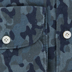 Finamore Napoli Blue Camouflage Shirt - Slim - (STP03SERGIOZ) - Parent