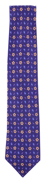 Finamore Napoli Purple Floral Silk Tie (10009)
