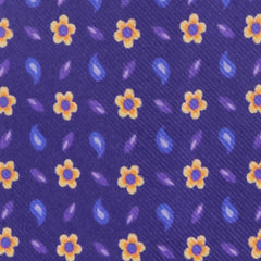 Finamore Napoli Purple Floral Silk Tie (10009)