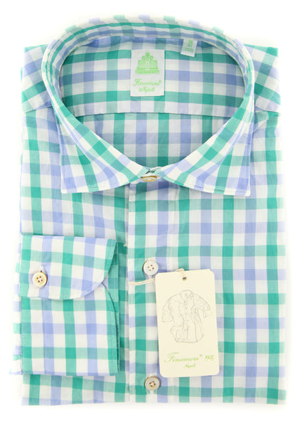 Finamore Napoli Green Check Shirt - Extra Slim - (201802238) - Parent