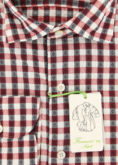 Finamore Napoli Red Check Cotton Shirt - Extra Slim - (IU) - Parent