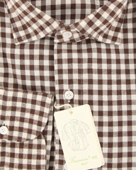 Finamore Napoli Brown Check Shirt - Extra Slim - (2018022723) - Parent