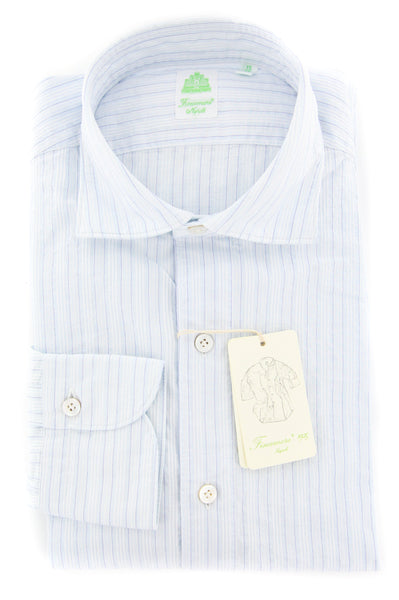 Finamore Napoli Light Blue Striped Shirt - Extra Slim - (2018022313) - Parent