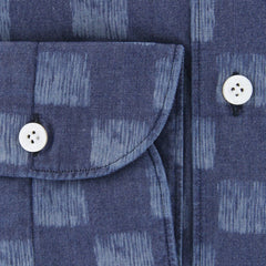 Finamore Napoli Navy Blue Fancy Shirt - Extra Slim - (201802285) - Parent