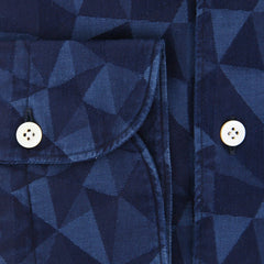 Finamore Napoli Navy Blue Fancy Shirt - Extra Slim - (201803132) - Parent