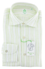 Finamore Napoli Light Green Striped Shirt - Extra Slim - (QQ) - Parent