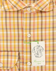 Finamore Napoli Orange Plaid Shirt - Extra Slim - (F19181) - Parent