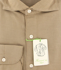 Finamore Napoli Brown Solid Cotton Shirt - Extra Slim - (F8) - Parent