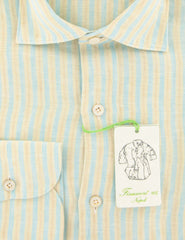 Finamore Napoli Beige Striped Linen Shirt - Extra Slim - (O3) - Parent
