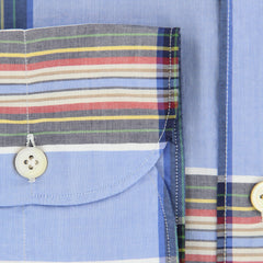 Finamore Napoli Light Blue Plaid Cotton Shirt - Extra Slim - (IY) - Parent