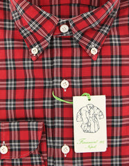 Finamore Napoli Red Plaid Shirt - Extra Slim - (2018022815) - Parent