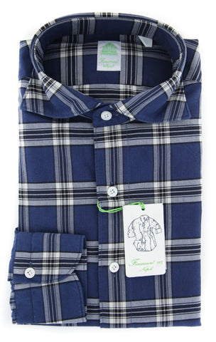 Finamore Napoli Navy Blue Shirt - Extra Slim