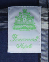 Finamore Napoli Navy Blue Plaid Shirt - Extra Slim - (201803131) - Parent