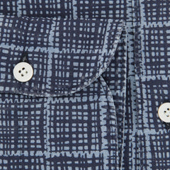 Finamore Napoli Navy Blue Fancy Shirt - Extra Slim - (2018022826) - Parent