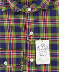 Finamore Napoli Navy Blue Plaid Shirt - Extra Slim - (201802281) - Parent