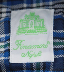 Finamore Napoli Blue Plaid Cotton Shirt - Extra Slim - (YF) - Parent