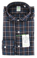 Finamore Napoli Gray Plaid Shirt - Extra Slim - 17/43 - (2018022823)