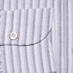 Finamore Napoli White Striped Cotton Shirt - Extra Slim - (1503) - Parent